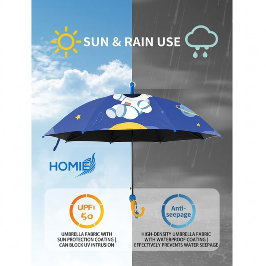 Vinyl sunscreen rain and shine portable Kid Umbrella (Free Waterproof Case)
