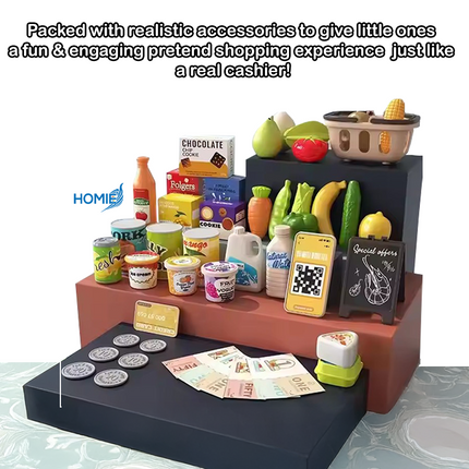 Mini Mart Cash Register Toy with Conveyor & Calculator
