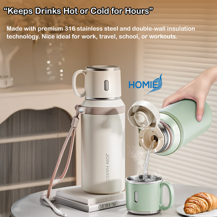 316 Stainless Steel Water & Insulated Bottle (Dual-Use for Hot & Cold)