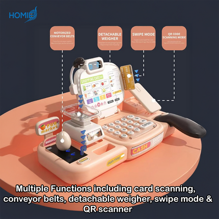 Mini Mart Cash Register Toy with Conveyor & Calculator