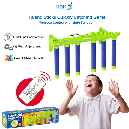 HOMIE Falling Sticks Quickly Catching Game (Remote Control with Mute Function) Handled Playful Stick