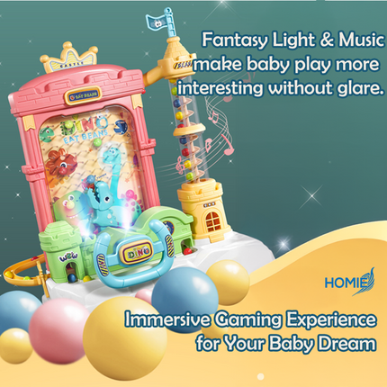 HOMIE Dino Castle Ball Catcher / Electric Castles Pinball Machine Desktop Game Parent-Child Interact