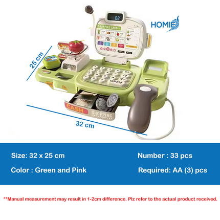Mini Mart Cash Register Toy with Conveyor & Calculator