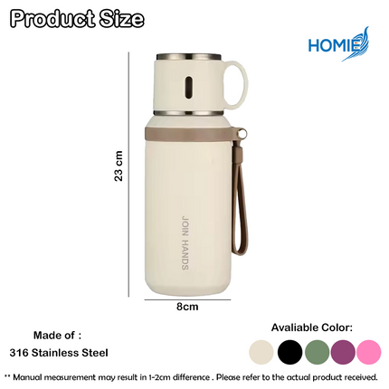316 Stainless Steel Water & Insulated Bottle (Dual-Use for Hot & Cold)