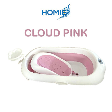 Cloud Foldable Thermometer Bathtub with Bath Rack