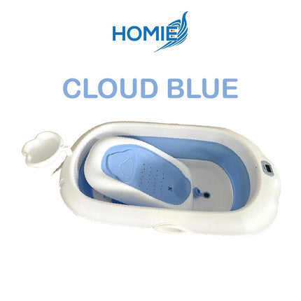 Cloud Foldable Thermometer Bathtub with Bath Rack