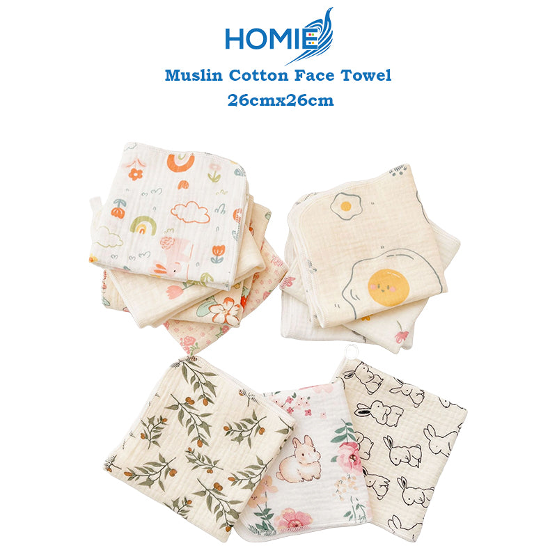 [Face Towel]Cotton Gauze Towel Muslin Newborn Burp Cloth Square Towels 4 Layers Handkerchief Baby Washcloth