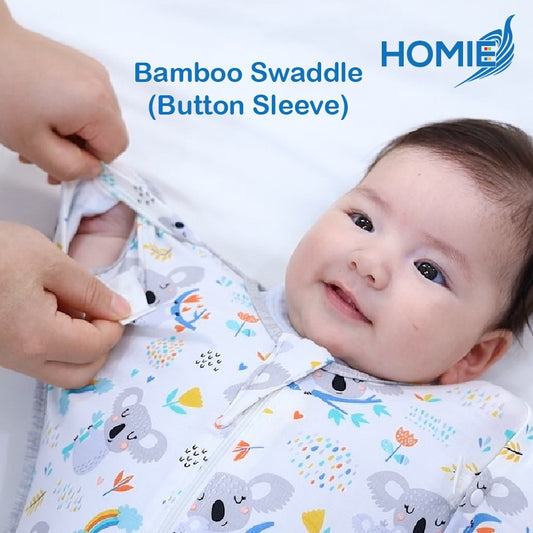 S, M, L - BUTTON Swaddle Sack/ 2 Ways Zipper & Leg Freedom (Three Sizes only)