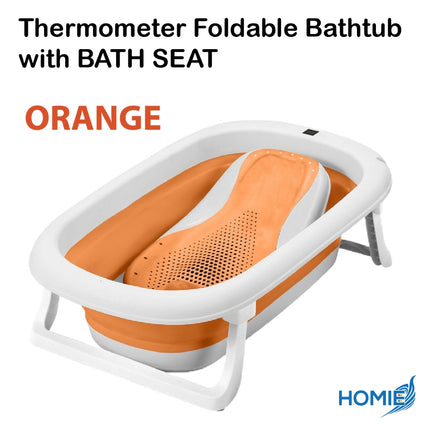 Cloud Foldable Thermometer Bathtub with Bath Rack