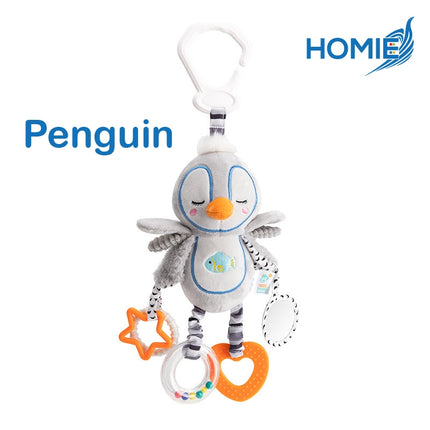 Hanging Rattle Toy for Car Seat, Crib,& Stroller–Baby Soothing Plush Mobile 0-12 Months