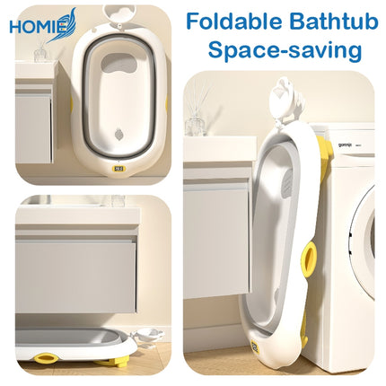 Cloud Foldable Thermometer Bathtub with Bath Rack