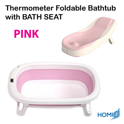 Cloud Foldable Thermometer Bathtub with Bath Rack
