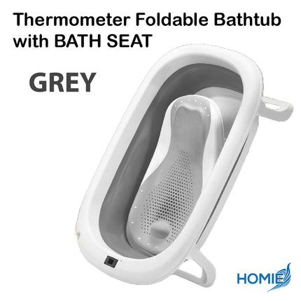 Cloud Foldable Thermometer Bathtub with Bath Rack