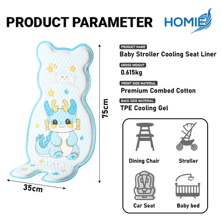 Stroller Cooling Seat Liner/3D Honeycomb TPE Coolings Gel/Dining Chair Car Seat Cushion