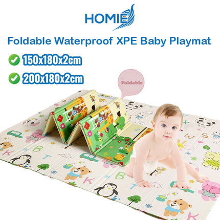 Foldable or Roll XPE Baby Play Mat / Double Side Crawling Sleeping Large Waterproof Playmat