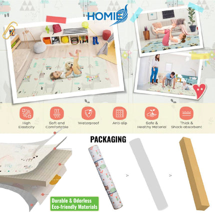 Foldable or Roll XPE Baby Play Mat / Double Side Crawling Sleeping Large Waterproof Playmat