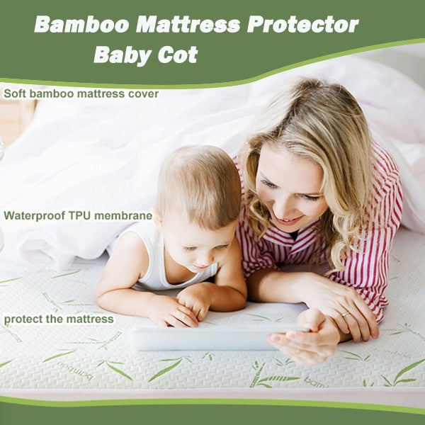🏅HOMIE UltraSoft BabyCot Waterproof Bamboo Mattress Protector/Cooling Waterproof Bedsheet