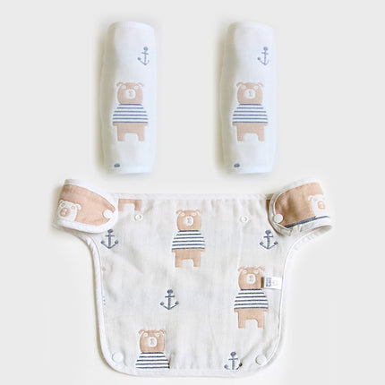 3 in 1Reversible Cotton Teething Drooling Pads + Front Drool Padti