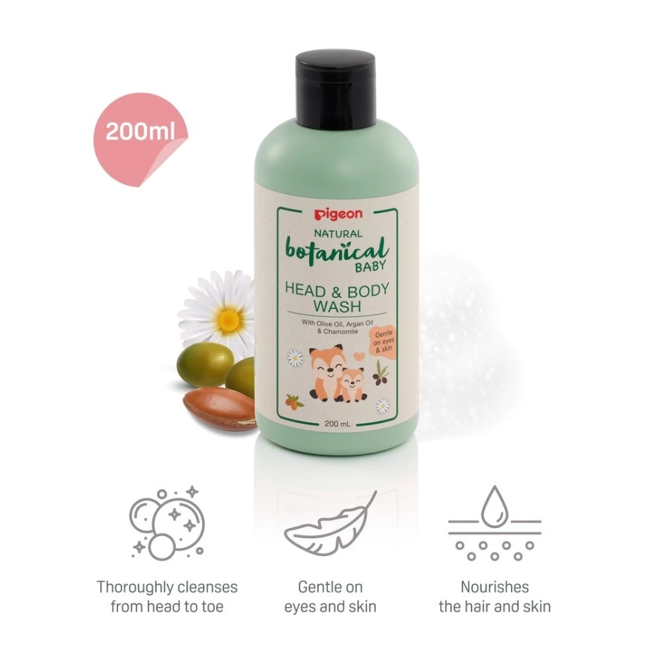 Pigeon Natural Botanical Baby Head & Body Wash 200 ml