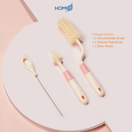 360° Silicone Baby Bottle Cleaning Brush (3in1)