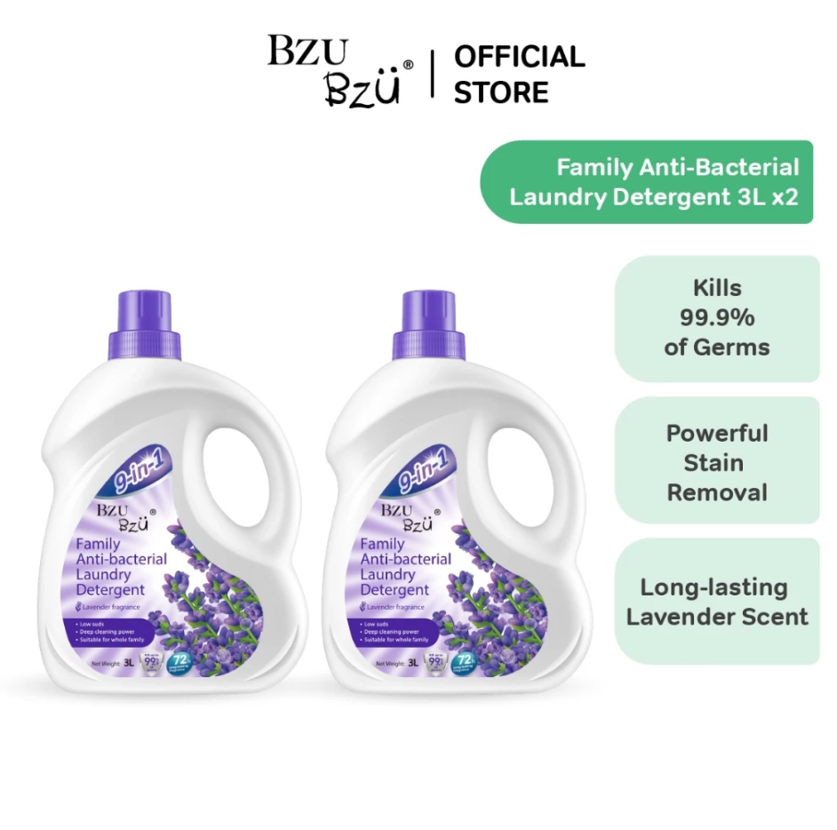 BZU BZU Family Anti-Bacterial Laundry Detergent Lavender 3L