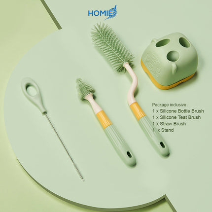 360° Silicone Baby Bottle Cleaning Brush (3in1)