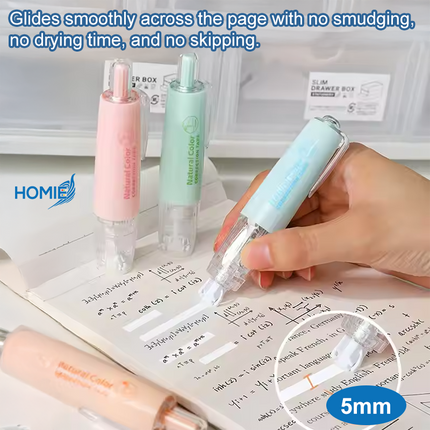 Press-Type Pen Style Correction Tape (Refillable Transparent)