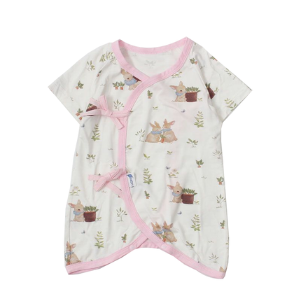 HOMIE 0-6m Bamboo Bodysuit Romper/Ribbon-side Romper
