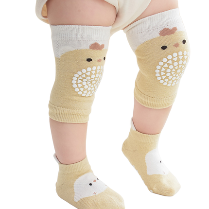 CARTOON KNEE COVER AND SOCK SET anti slip crawling protector soft cotton hosiery (Infant Safety Suit)
