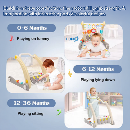 2-in-1 Piano Play Walker & Music Mat