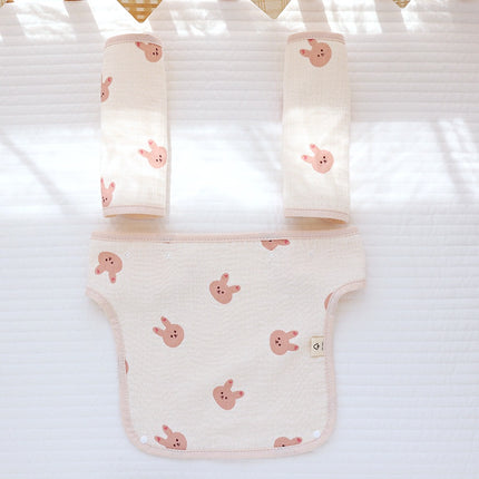 3 in 1Reversible Cotton Teething Drooling Pads + Front Drool Padti