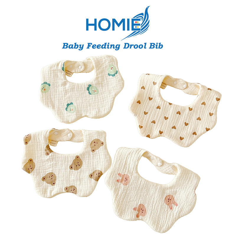 Cotton Gauze Print Baby Bibs Bandana Feeding Drool Bib Food Catcher High Chair Feeding Bid