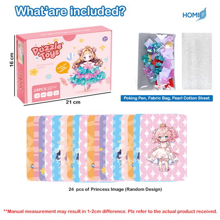 DIY Fabric Poking Craft Kit Princess Theme