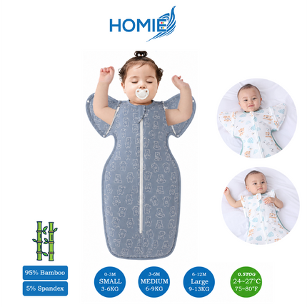 (A) 2 in 1 Transitional Swaddle Cotton & Bamboo Material
