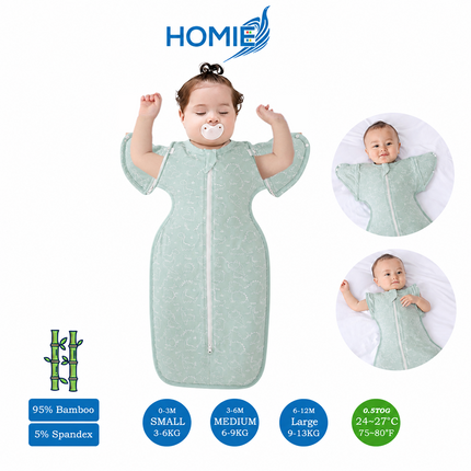 (A) 2 in 1 Transitional Swaddle Cotton & Bamboo Material