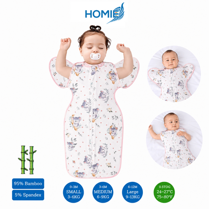 (A) 2 in 1 Transitional Swaddle Cotton & Bamboo Material
