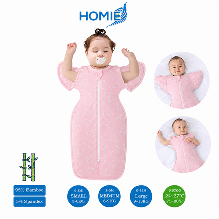 (A) 2 in 1 Transitional Swaddle Cotton & Bamboo Material