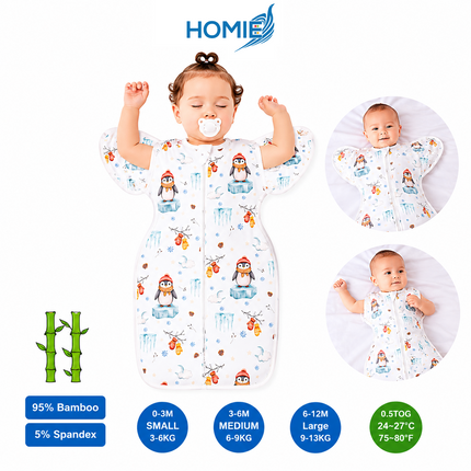 (A) 2 in 1 Transitional Swaddle Cotton & Bamboo Material