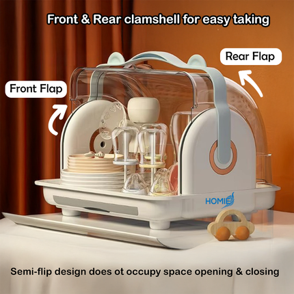 Milk Bottle & Feeding Storage Organizer with Dustproof Lid
