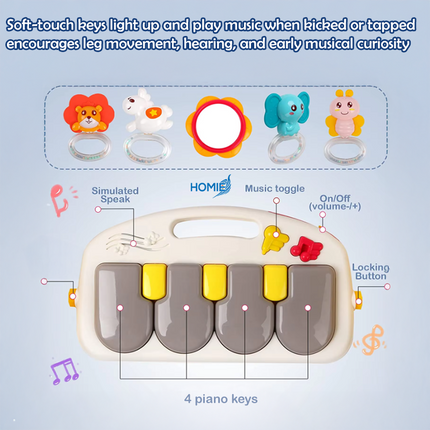 2-in-1 Piano Play Walker & Music Mat