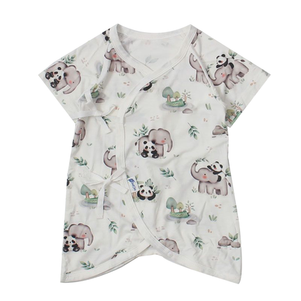 HOMIE 0-6m Bamboo Bodysuit Romper/Ribbon-side Romper
