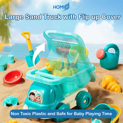 HOMIE Deluxe Sand Play Set (30pcs) – Includes Beach Bucket, Hourglass & Sand Vehicle