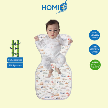 ARMS UP SWADDLE AND SLEEPING BAG organic bamboo cotton infant sleep sack (Small and Medium Only)