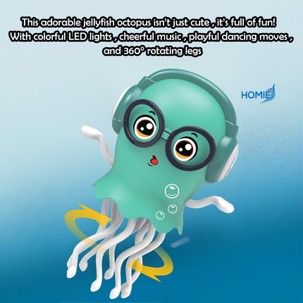 LED Dancing Funny Jellyfish Octopus Toy Light Up Music Toy Interactive Moving Kids Toy