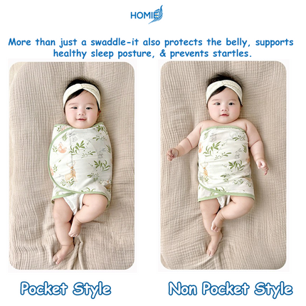 HOMIE Newborn Baby Swaddle Wrap-Baby Sleeping Bag (Thin & Anti-Startle Swaddles) Anti-Startle Design