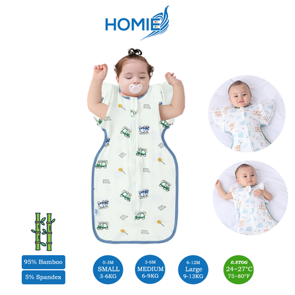 (A) 2 in 1 Transitional Swaddle Cotton & Bamboo Material