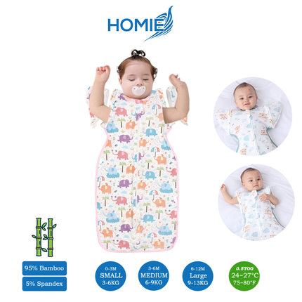 (A) 2 in 1 Transitional Swaddle Cotton & Bamboo Material