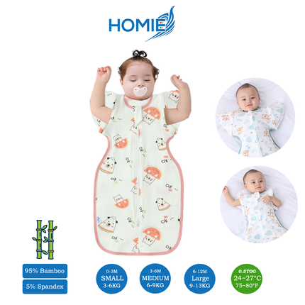 (A) 2 in 1 Transitional Swaddle Cotton & Bamboo Material