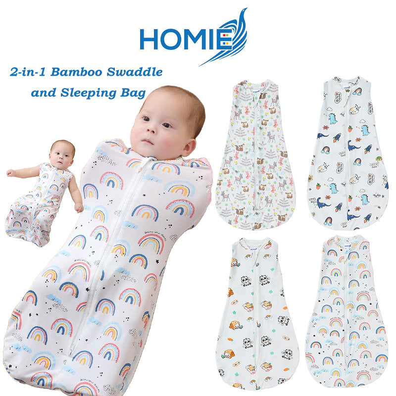 HOMIE Transitional Baby bamboo swaddle / Transitional Swaddle / Baby Swaddle and Sleeping Bag / Swaddle Bamboo / Swaddle Rap / New Born Swaddle Zip /