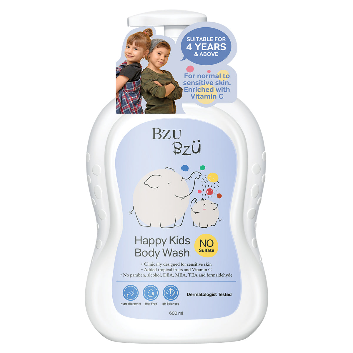 BZU BZU Happy Kids Body Wash, 600ml | Designed for Sensitive Skin